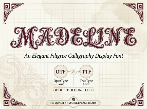 Discover Madeline: An Elegant Filigree Display Font