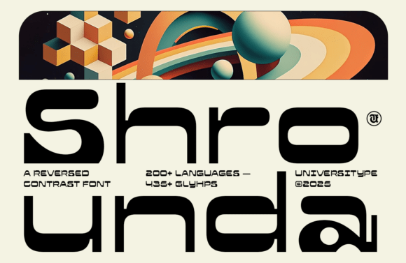 Shrounda: A Modern Reverse-Contrast Display Font