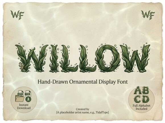 Willow: A Hand-Drawn Font for Underwater Enchantment